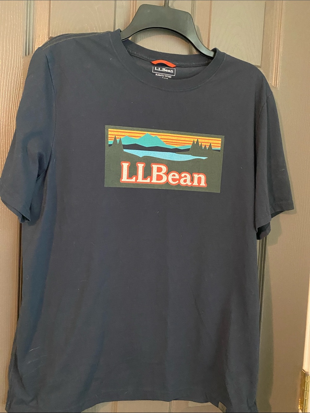 L.L. Bean Navy Short-Sleeve Graphic Logo Tee